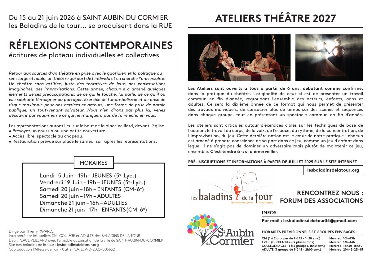 Flyer théâtre 2026 - informations
