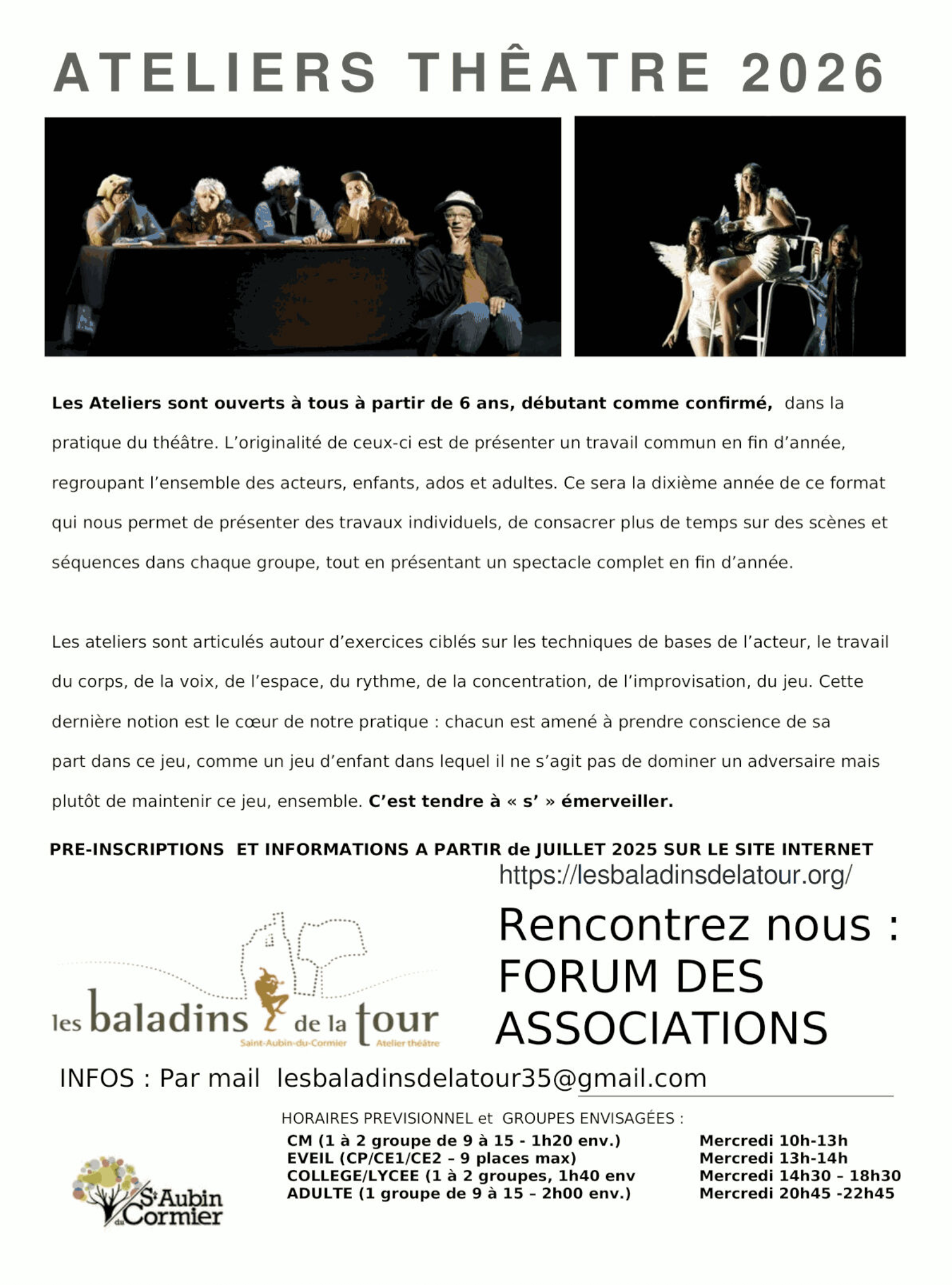 Ateliers théâtre 2025