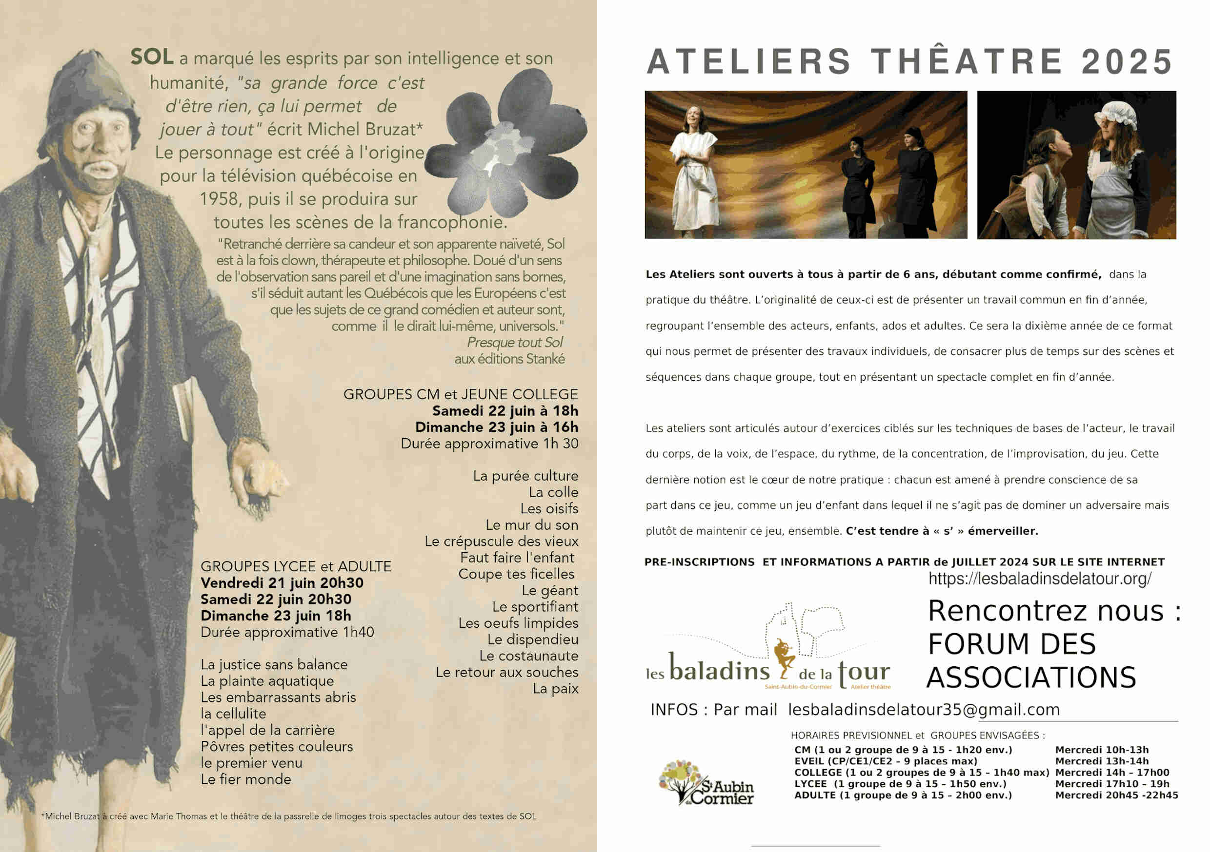 Ateliers théâtre 2025